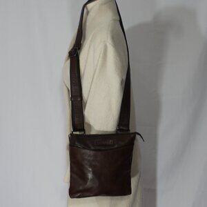 Pikolinos brown MNA 161  leather cotton lining  shoulder bag 10"x10.5" unisex